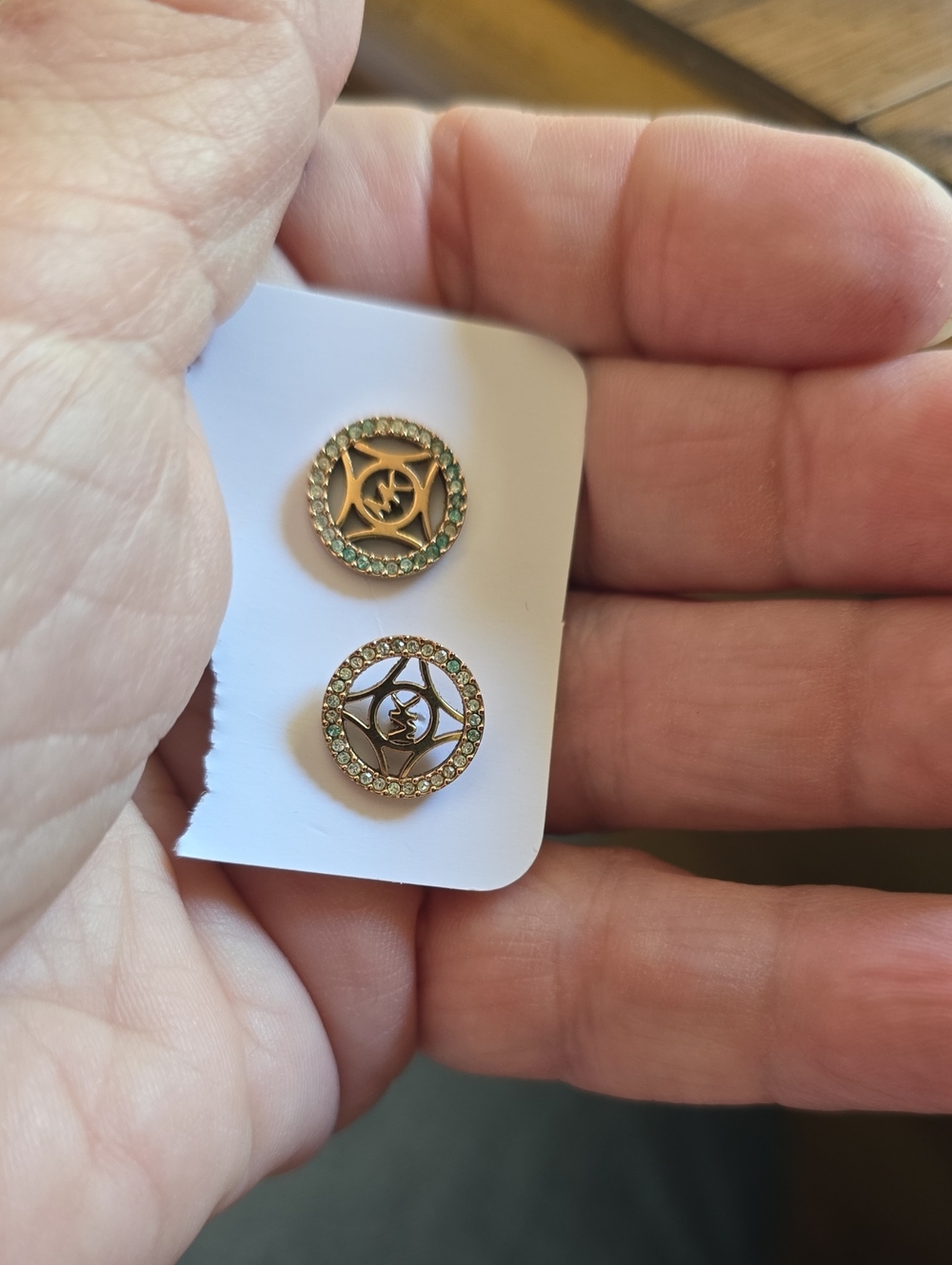 Michael Kors Gold-Tone Circular Crystal Stud Earrings - Crystal Accents